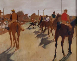 El desfile, también llamado Caballos de carrera frente a las tribunas