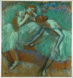 The Great Green Dancers (pastel sobre papel)