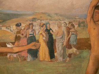 Pequeñas espartanas provocando a los niños (detalle)