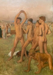 Pequeñas espartanas provocando a los chicos (detalle)