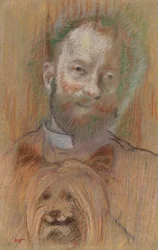 Ludovic Lepic con su perro, 1889