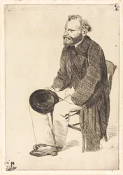 Manet sentado, girado a la izquierda