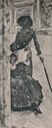 Mary Cassatt en el Louvre, c.1880