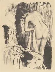 Mujer desnuda de pie, secándose (Femme nue debout, a sa toilette), c.1890