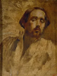 Retrato del artista con blusa de taller