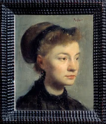 Retrato de una joven Pintura de Edgar Degas (1834-1917). 1867. Dim. 0,27x0,22 m. París, Museo de Orsay