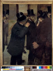 Retratos en la Bolsa o “A la Bourse”: representación de Ernest May (1845-1925), financiero y coleccionista. Pintura de Edgar Degas (1834-1917). 1878-1879. Dim: 1.00 x 0.82 m. París, Museo de Orsay