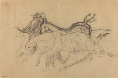 Caballos de Carrera (estudio para "Escena de la Carrera de Obstáculos: El Jinete Caído")