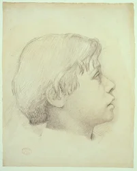 René de Gas, c.1855 (tiza negra sobre papel marfil)