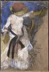 Mujer sentada con vestido blanco, c.1888-92