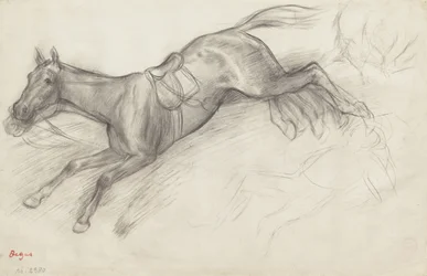 Estudio para "Escena de la carrera de obstáculos: El jinete caído", 1866
