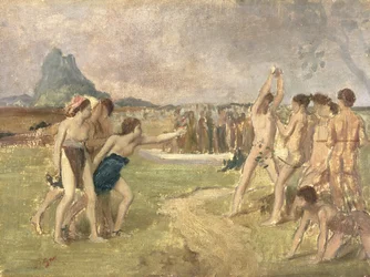 Estudio para Los jóvenes espartanos ejercitándose, c.1860-61
