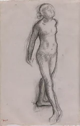 Estudio de una bailarina desnuda, c.1878-79 (carboncillo y rotulador negro sobre papel)