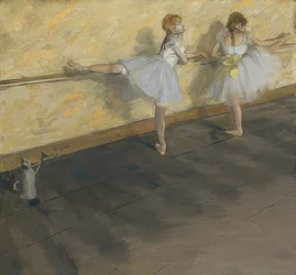 Bailarinas practicando en la barra