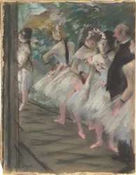 El Ballet, c.1880 (pastel sobre papel color canela claro montado sobre tabla)
