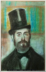 El hombre del sombrero de copa (óleo sobre lienzo)
