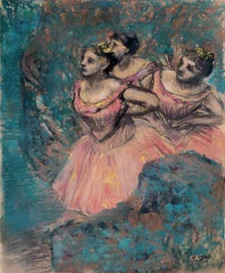Tres bailarinas de rojo par Degas, Edgar (1834-1917)