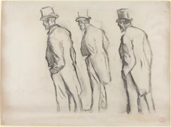 Tres estudios de Ludovic Halévy de pie