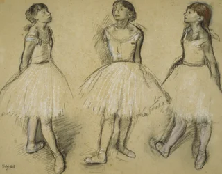 Tres estudios de una bailarina en cuarta posición, 1879-80