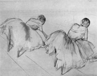 Dos bailarinas descansando, siglo XX