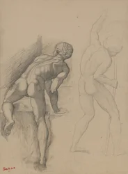 Dos hombres desnudos, 1856-57