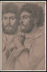 Dos estudios de retrato de un hombre, c.1856-57
