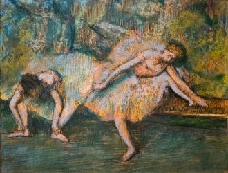 Dos bailarinas. Alrededor de 1900. Pastel sobre papel en cartón.