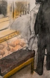 Dos hombres y dos bailarinas (detalle). Alrededor de 1876-1877.