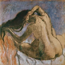 Mujer peinándose el cabello, 1905-10