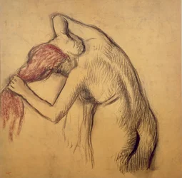 Mujer secándose
