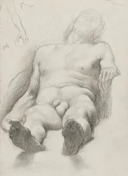 Estudio - Hombre Desnudo Acostado, 1856-58