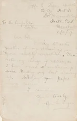 Carta al editor de un concurso de periódico, 1 de noviembre de 1917