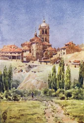 Norte de España: Dueñas (litografía en color)