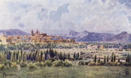 Norte de España: Pamplona, del camino a la frontera (litografía en color)