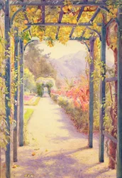 Una pérgola italiana (acuarela sobre papel)
