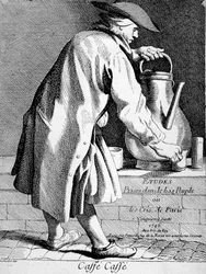 Comerciante de café - dibujo de Bouchardon