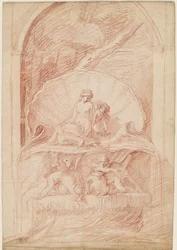 Fuente rocaille con Venus, amorini y cisnes