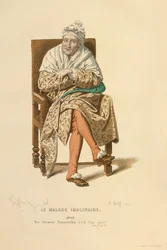 Traje para el papel de Argán, c.1868 (grabado)