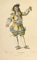 Traje para el papel de Lelie, hacia 1868 (grabado)