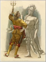 Retrato de Dom Juan y la estatua, c.1870 (acuarela)