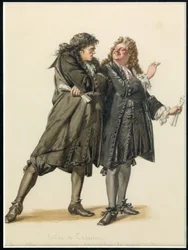 Retrato de Vadius y Trissotin, c.1870 (acuarela)