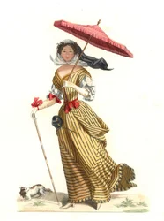 Mujer francesa con vestido de verano