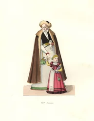 Mujer de Silesia y niña