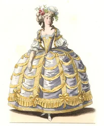 Mujer francesa en vestido de gala