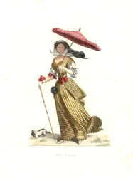 Mujer en ropa de verano, Francia