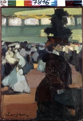 En el baile (En un baile). Pintura de Edmond Lemperor (1876-1909)