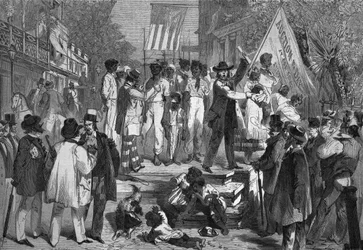 Subasta de esclavos en Richmond, de "Le Globe Illustre".