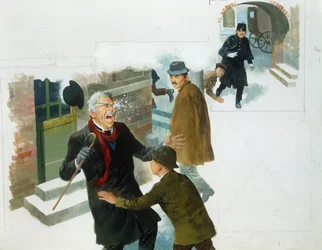 Una bola de nieve, de Corazón, de Edmondo De Amicis, dibujo