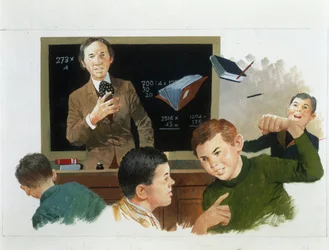 El profesor suplente, de Corazón, de Edmondo De Amicis, dibujo