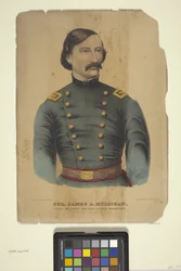 Coronel James A. Mulligan (litografía coloreada a mano)